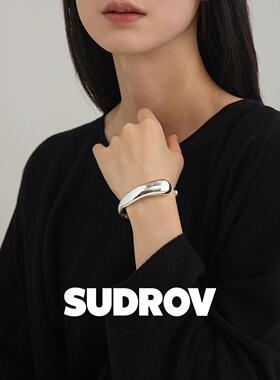 正品SUDROV素觉手镯 不简约规轻则设计高感925银奢时尚银级镯子女