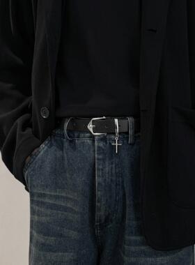 皮带男款结婚青少年皮带男学生ins韩版原宿复古个性男百搭腰带简