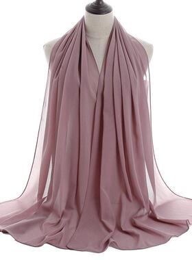 Muslim chiffon headscarf Wome silk scarf turban女丝巾围头巾