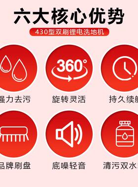 手推式洗地机车间吸拖一体拖地机客厅公超市干湿两用双刷洗地机