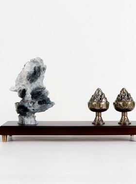 新中式摆居件高端样房间客厅酒柜MC-TY-58玄关博古架禅意假板装山