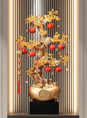高档入户玄关发财树招财摆件迁厅办公室事事如意落地装客新饰乔居