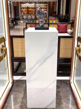 大理石底座客厅石材台立柱墩子玄关落地岩板装饰品摆件雕塑展示台