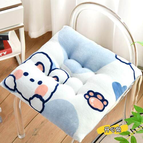 新款坐垫椅垫屁股垫学生牛奶绒加厚板凳教师凳子毛绒板凳办公室 - 图2