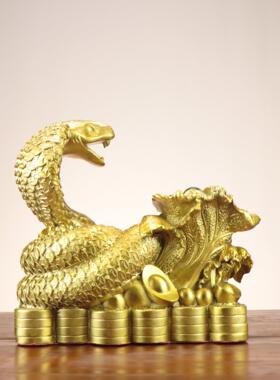 杨铜记 铜蛇 金钱蛇 生肖蛇 福蛇 金钱眼镜蛇 白菜如意蛇摆件