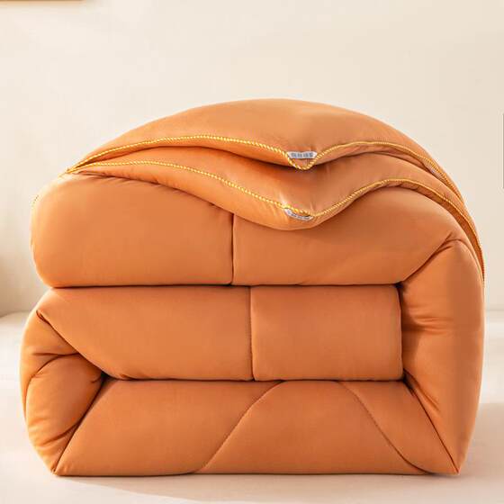 Hot-selling live broadcast knitted winter quilt temperature-controlled quilt core warm ginger warm velvet machine washable solid color shell edge
