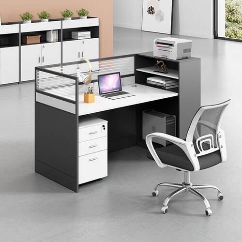 办公桌职员4人位桌椅组合简约现代2/6人位屏风工位财务桌办公家俱 - 图2