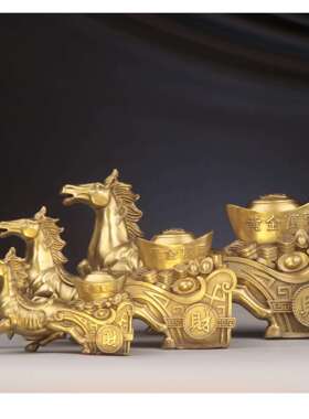 铜金马拉宝车拉元家居办马公室金属工马艺品摆263件铜马