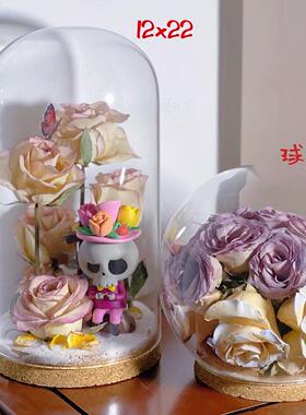 软木塞玻璃罩展示盒diy玻璃瓶干 干燥花相框保存瓶收纳永生花防尘