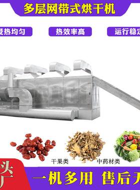 芒果片网带隧道烘干线全自动连续式热泵控温304不锈钢机身