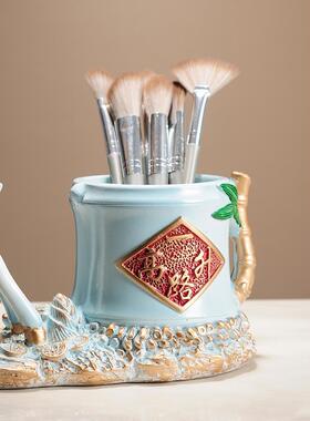 新中式高价值桌面装饰笔筒储物筒现代简约办公电脑室桌面装饰