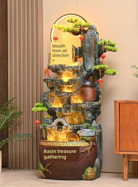 假山流水喷泉景观循环水办公室客厅装饰品鱼池招财风水轮落地摆件