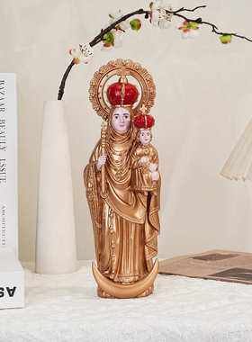 厂家直销新款复古风欧式西方人物摆件手托圣婴塑料工艺品创意礼品