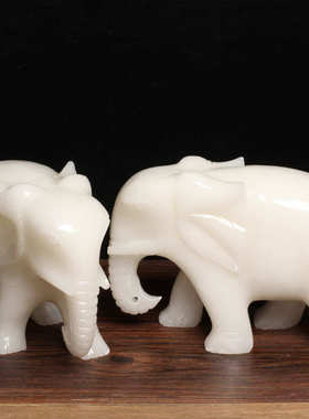 白玉大象摆件  阿富汗白玉吉象办公开业送礼摆件批发