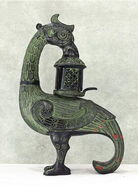 汉代宫廷牛灯长信宫灯雁鱼灯鸟型灯青铜器彷古工艺礼品摆饰开 业