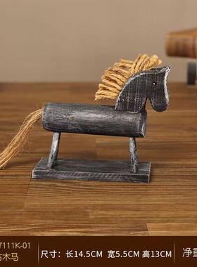 手工木制作小鹿装饰摆件木质房间桌面布置家居饰品创意木头工艺品