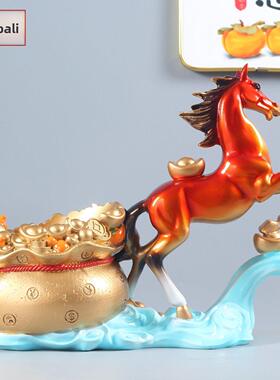 轻奢红酒架马到成功摆件乔迁新居家居客厅酒柜葡萄酒架装饰餐边柜