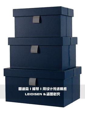 轻奢样板房间衣柜收纳箱衣帽间收纳盒皮质整理箱储物盒摆装饰设件