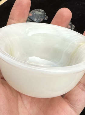 厂家批发阿富汗玉青花玉碗 主人杯功夫品茗茶碗 摆件玉工艺品直播