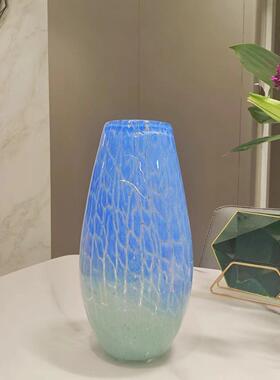 欧式复古简约风花瓶彩色玻璃花器桌面水培插花容器电视柜玄关装饰
