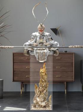 高档斗胜室佛摆件客厅玄关装公饰齐天大圣孙悟空办落地摆设开战业