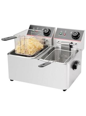 不锈钢电炸炉油炸锅油炸机炸串炸鸡商用电炸锅炸油条机油炸炉双缸