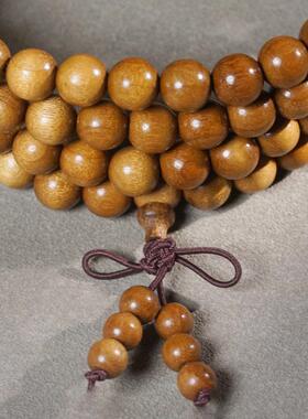 2025新款金丝楠木文玩手串小芳美妆饰品108颗佛珠猫眼非金属手炼