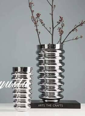 简约客厅茶几插花干瓶花器PBK摆餐厅吧台玻璃别墅售楼处件软装饰