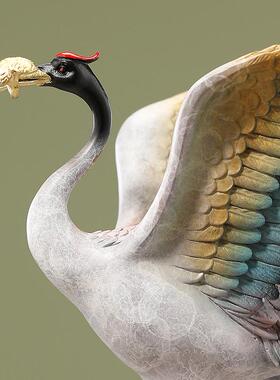 纯铜仙鹤摆件龟鹤延年家居装饰寿星祝寿送老人长辈贺寿生日礼物