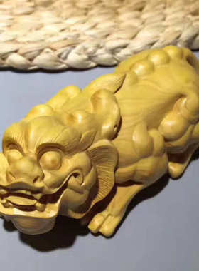 小叶黄杨木貔貅家居雕刻木雕手把件把玩件文玩工艺品厂家供应