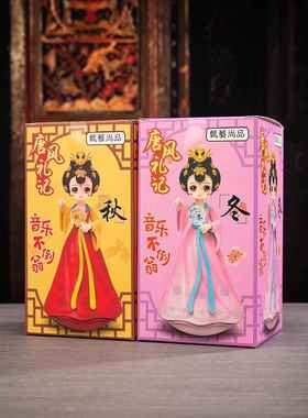 正品西安网红唐不倒小姐件姐卡通创意家居摆人偶陕西旅游小大纪翁