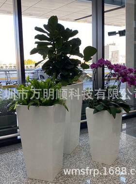 美观耐用商场美陈花箱绿化工程花盆玻璃钢种植花箱厂家直销