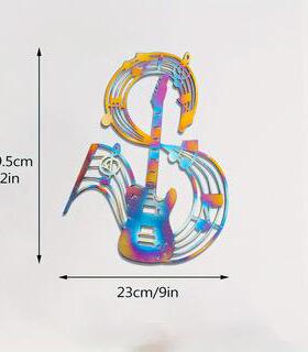 Temu供货源头音乐乐器金属亮面剪影壁挂跨境热卖源头工金属墙挂