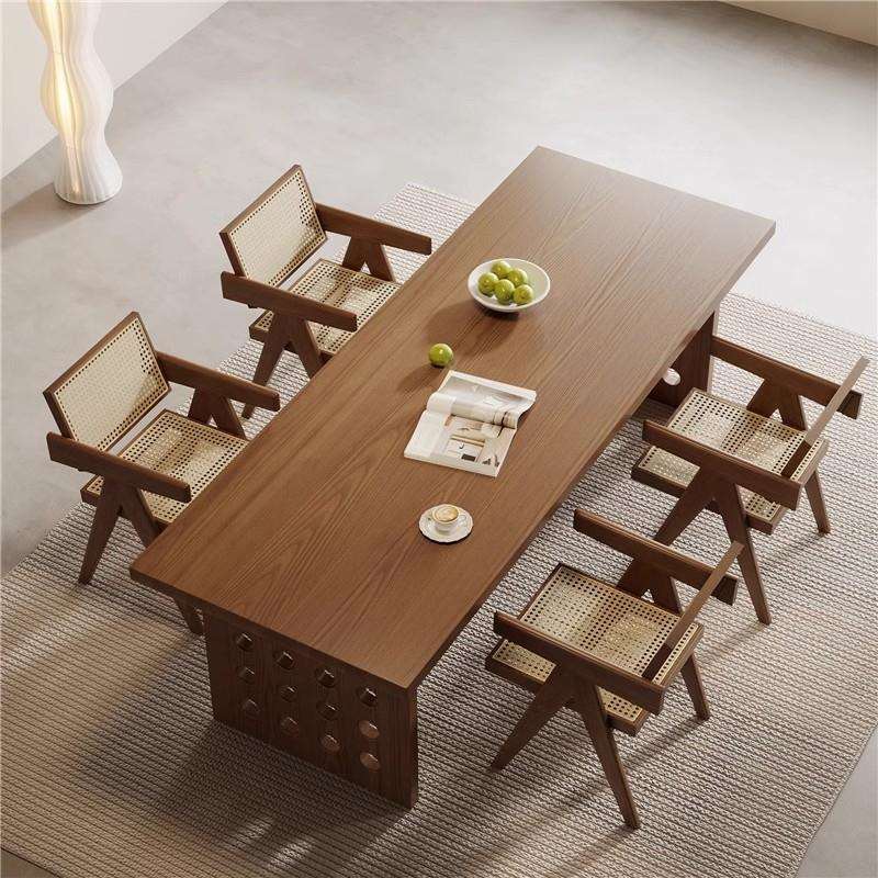 Carefully selected solid wood suspended desk, living room log large board table, medieval study room calligraphy table, hole board long desk