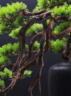 假仿真迎客松盆景花中架摆饰品新式客厅件桌面植物盆栽MP0127样板