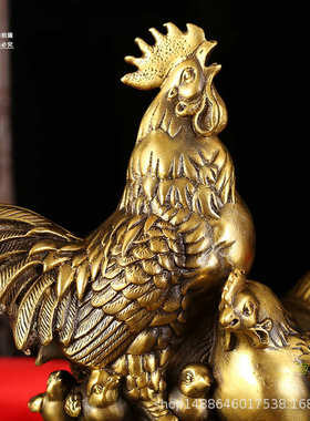 合家欢乐黄铜摆件小鸡公鸡工艺品家居客厅摆饰装饰品新婚堂内摆件