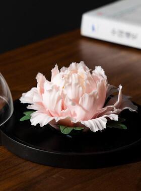 陶瓷手工牡丹花香馨摆件扩香桌面酒店茶室客厅书房装饰品来样定制