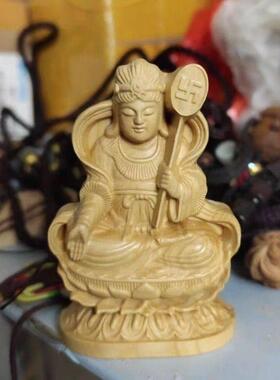 黄杨木雕刻摩利支天挂件吊坠澳洲檀香木印度小叶紫檀木掌心佛龛盒