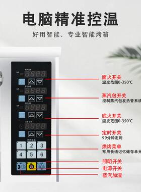 远厨商用大容量智能电烤箱智能控温欧式电烤炉面包披萨烘培机烤炉