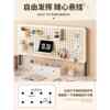 Desktop bookshelf hole board storage rack household vertical DIY iron art storage rack student computer desk organizer