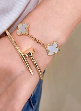 公价6.15】99新卡地亚玫瑰金钉子手镯宽版无钻B6048117正品