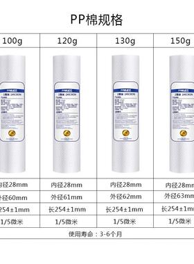 厂家10寸PP棉5微米熔喷PP棉平口前置滤芯前三级净水器滤芯滤芯