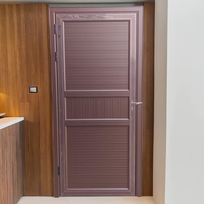 Brown pure aluminum alloy door courtyard door interior door storage room door full gusset bath thickened wear-resistant