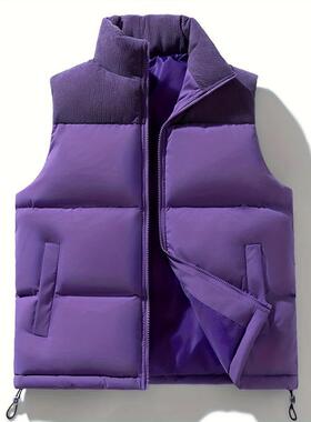 S 31667 Men's stand collar chunky knit vest 士立领粗线针织
