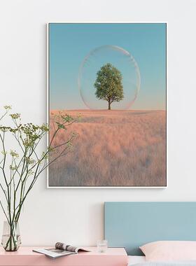 网红美画森北欧建风画景创意装筑饰画客厅三联玄过关道壁卧室床头