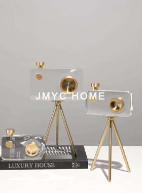 水晶OOK轻奢高级相机桌装面摆件办公室窗关酒柜玄客厅电视柜橱软