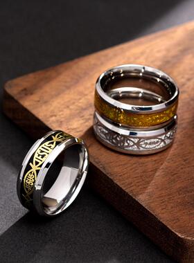 Popular European and American simple fashion ring printing l