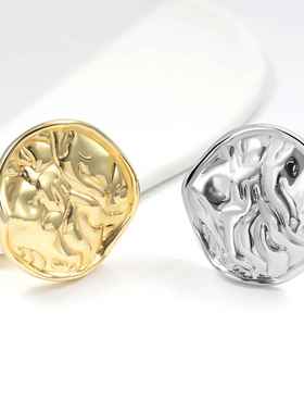 欧美跨境饰品 赛博朋克几何弧面指环关节戒 夸张开口时尚戒指