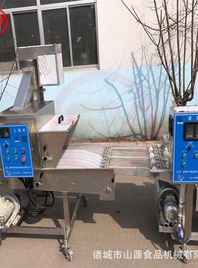 全自动雪花鸡柳上糠机 鸡柳上糠设备 鸡柳条撒面包片机器厂家