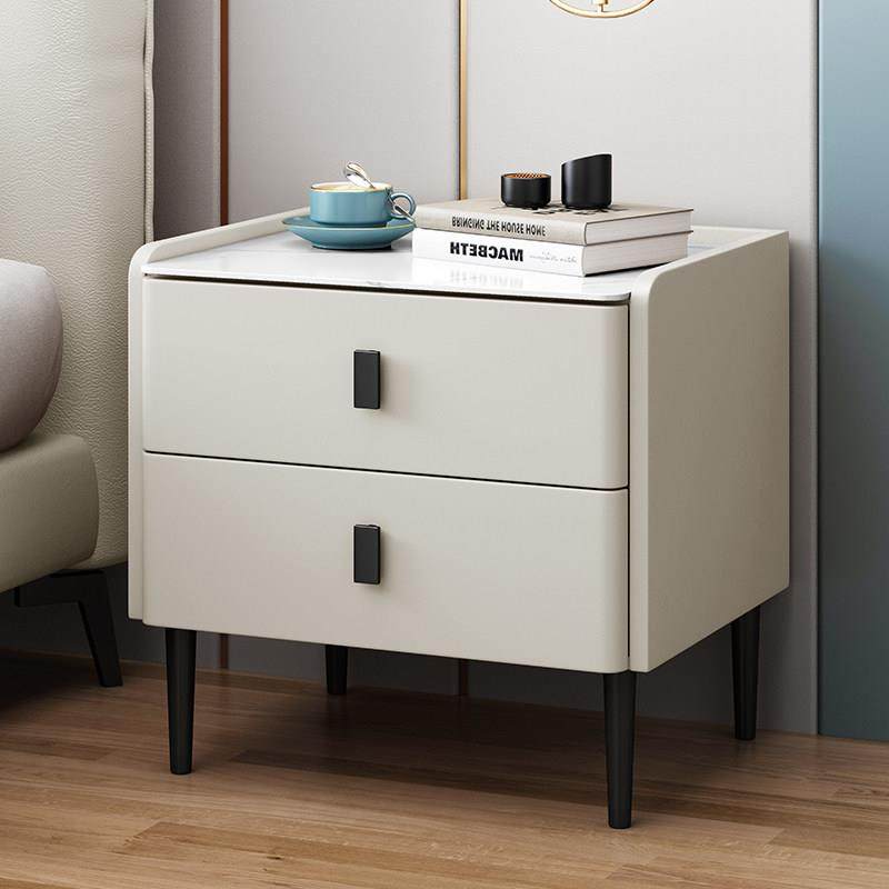 全实木轻奢岩板床头柜卧室现代简约意式极简皮质储物床边收纳柜子,淘宝优惠券,粉丝福利购,淘宝优惠卷